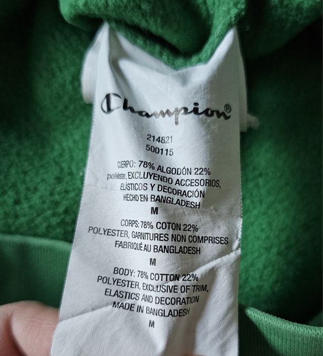 Champion męska bluza z kapturem M zielona hoodie