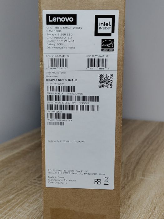 Lenovo IdeaPad Slim 3 16" | i5-12450H | 16GB | 512GB | Win11