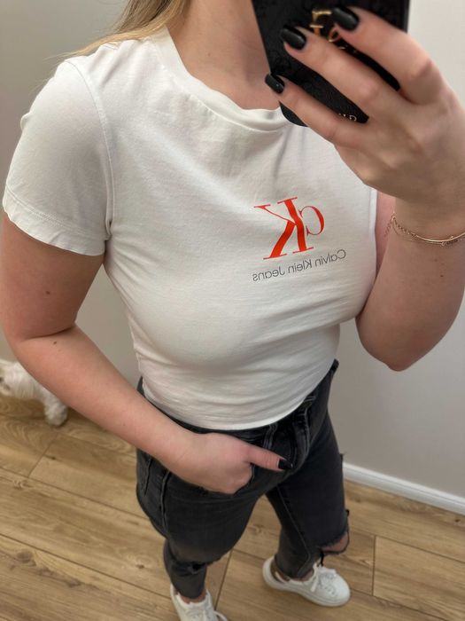 calvin klein jeans s biała tshirt bluzka