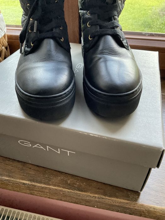 Botki Gant Vanna Wiązane Skóra Naturalna Pikowane 37