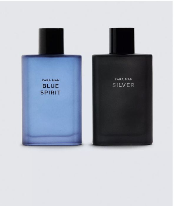 оригінальні чоловічі парфуми ZARA Man Blue Spirit та ZARA Man Silver.