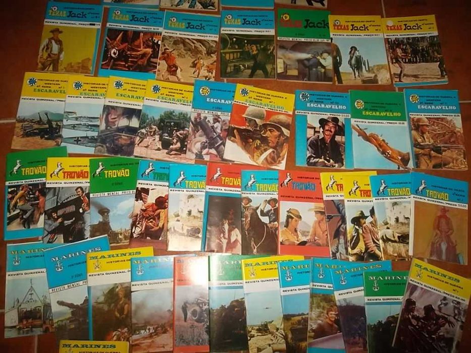 45 Revistas de BD ANTIGA Texas Jack, Marines, Escaravelho, etc.