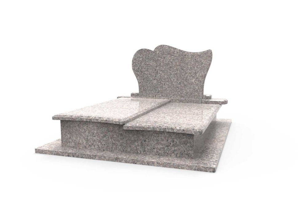 Nagrobek Granitowy Podwójny Pomnik Premium Brąz Królewski Zaokrąglony