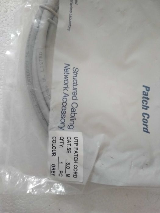 Patch Cord (сетевой кабель, интернет) 1м и 3м