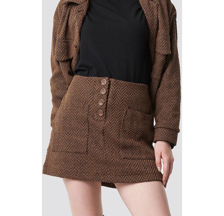 MANGO elegancka brązowa spódnica M vintage old money
