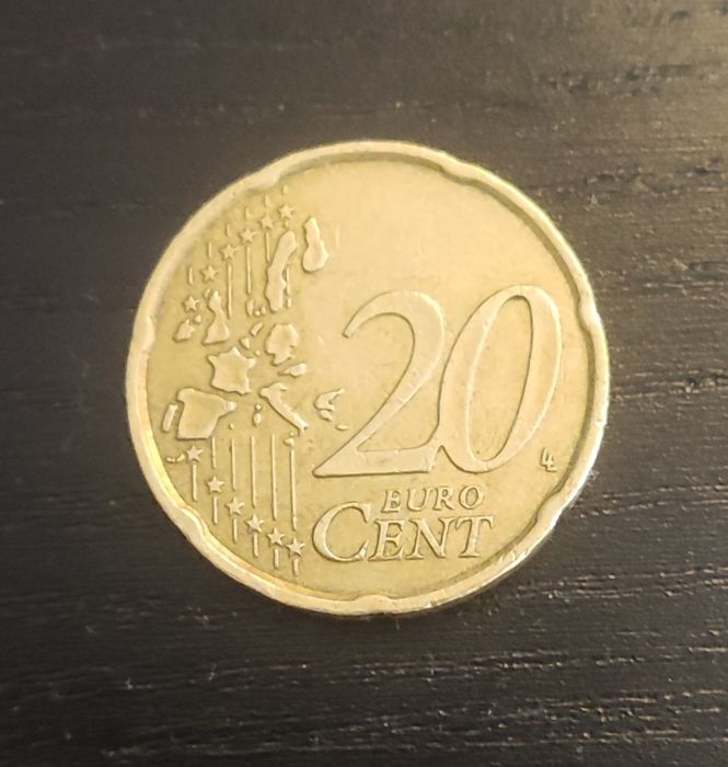 Moeda 20 cêntimos Itália 2002