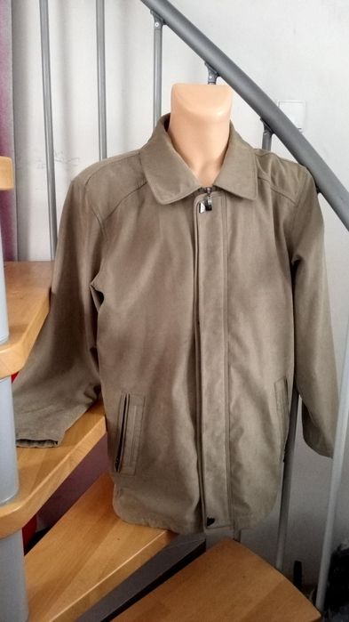 Płaszcz przejściowy wioseny klasyczny suwaki kieszenie odcień ziemisty