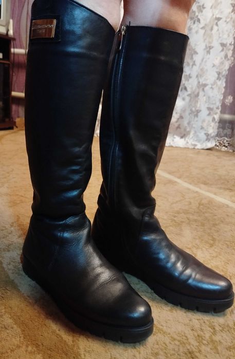 Сапоги шкіряні зимові