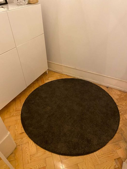 Tapete pelo curto IKEA STOENSE 130cm diametro preto