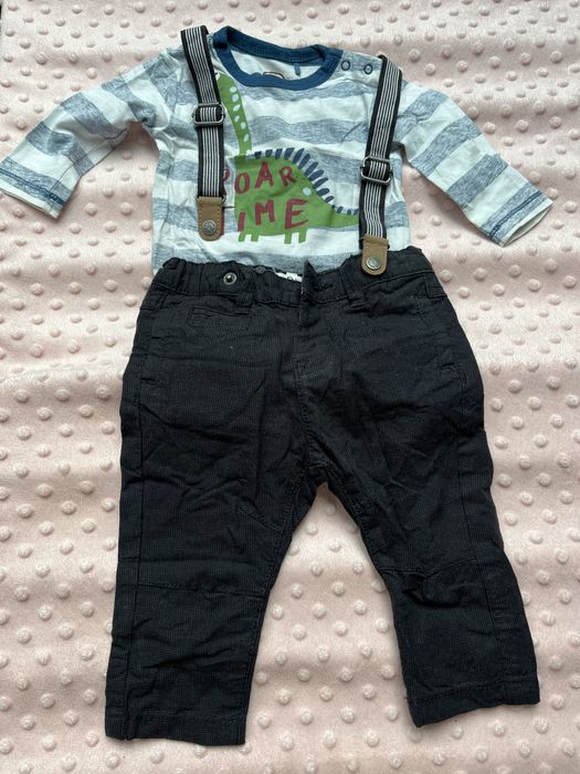 Komplet chłopięcy spodnie i body rozmiar 62