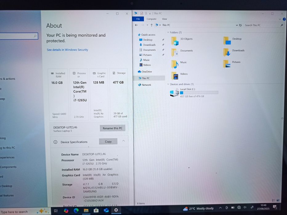 Microsoft Surface laptop 5 i7/16/512