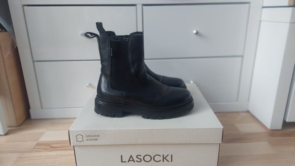 Buty sztyblety czarne Lasocki kozaki 36