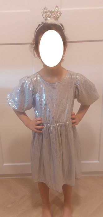 Kostium Przebranie Strój Księżniczki Sukienka cekinowa H&M 122 korona
