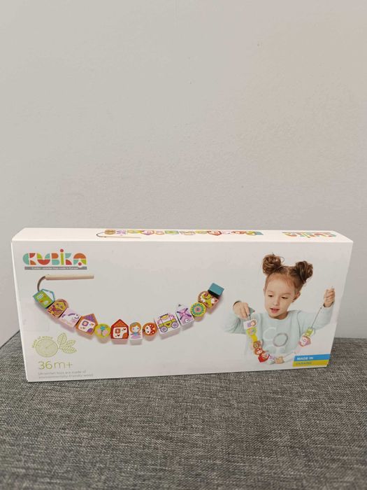 Klocki drewniane na sznurku Cubika księżniczkizabawki