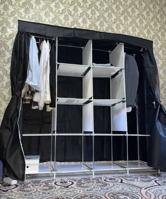 разборной тканевый шкаф 4 секции для одежды Складной каркасный/Шафа