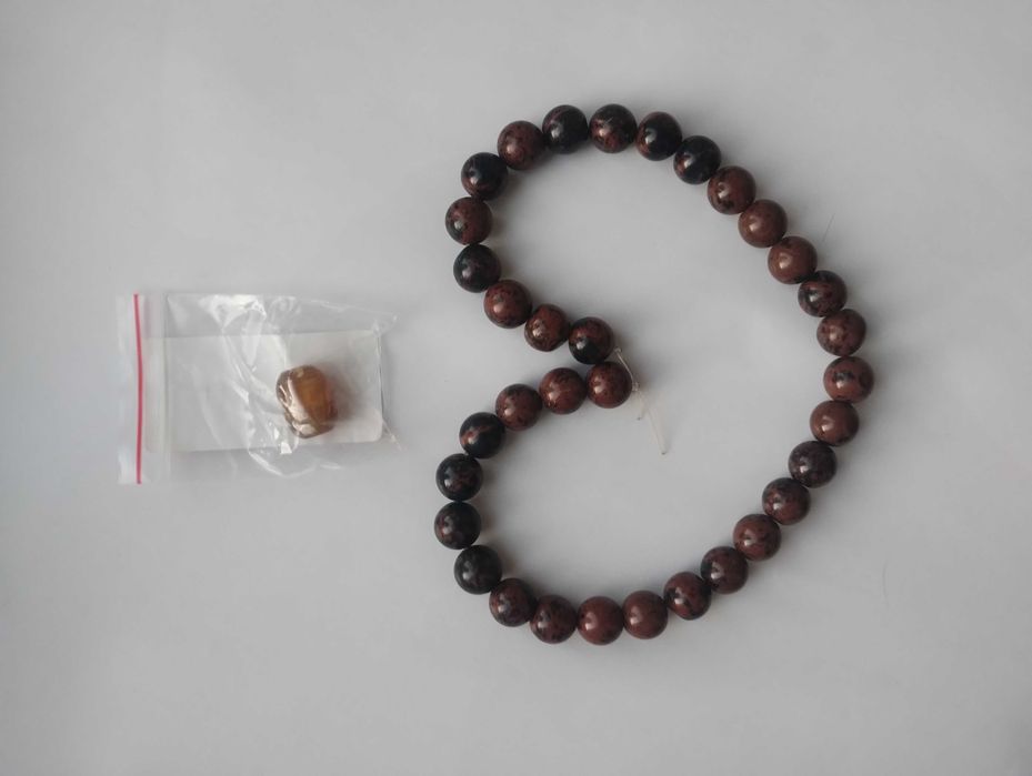 Бусы яшма обсидиан Новые 40см