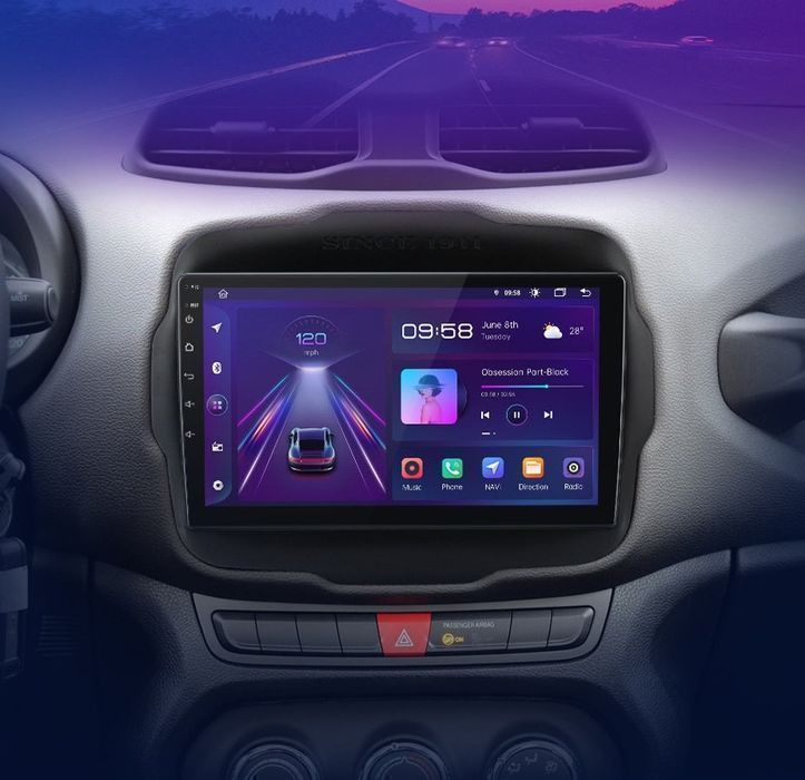 Jeep Renegade – Radio Android 15 9” CarPlay Android Auto 1GB/16GB GPS Nawigacja Stacja Multimedialna WiFi Bluetooth PL