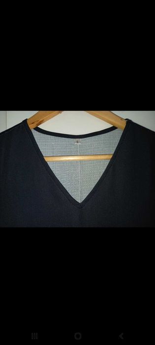 Vestido fresco e fluído, preto e branco - S - Local