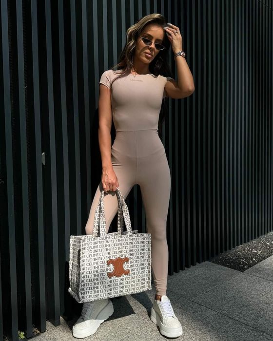 Kombinezon LaManuel Work Me cappuccino czarny beżowy khaki XS S M