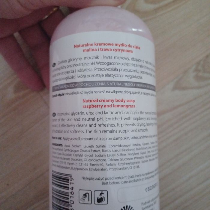 Mydło CLEANMED z maliną i trawą cytrynową/ antybakteryjne 500ml