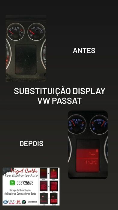 Substituição Displays em Quadrantes VW,SEAT, Skoda, Audi