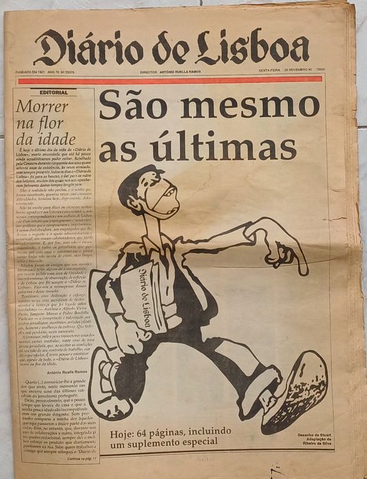 Imprensa Jornal Diário de Lisboa Ano 1990 último