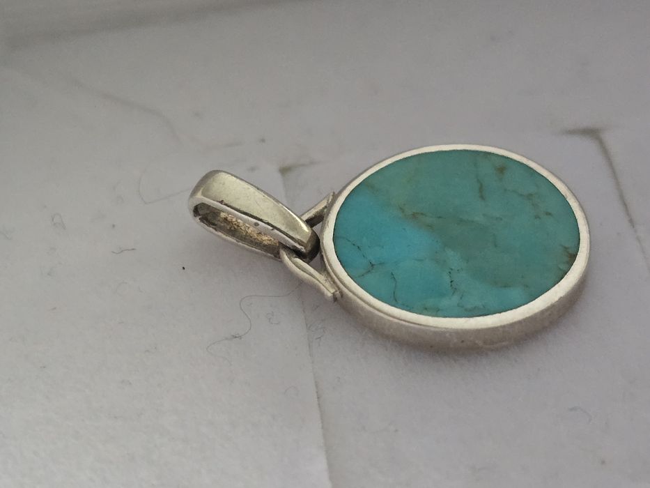 Srebrna zawieszka z turkusem, srebro, turkus