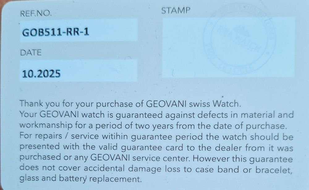 Relógio de pulso giovanni, novo, com garantia.