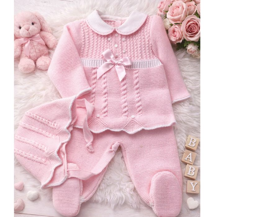 Roupa RN em rosa bebé