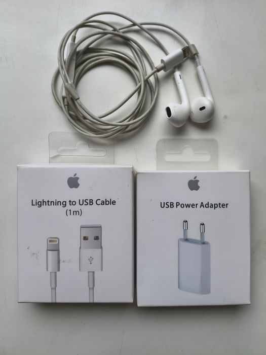 Комплект зарядки, Наушники для Apple iPhone, Зарядний пристрій 5W USB Power Adapter ,