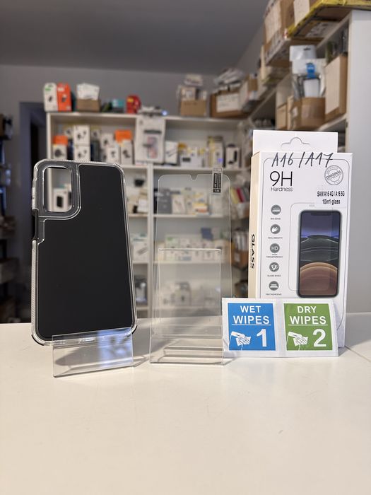 Etui Plecki Matrix czarne + SZKŁO hartowane do SAMSUNG GALAXY A16