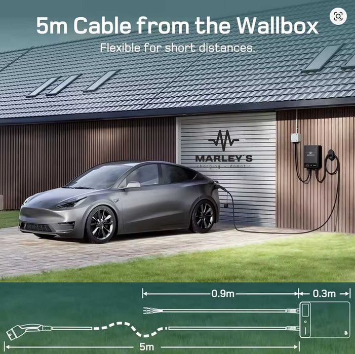 Wallbox Wall-Mounted EV Charger – 7 kW – With App and Cards – 7.5-Meter Cable64286530342915124