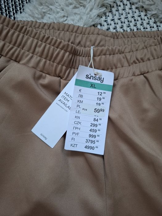 Nowe spodnie Sinsay szerokie r. M - L - XL camel