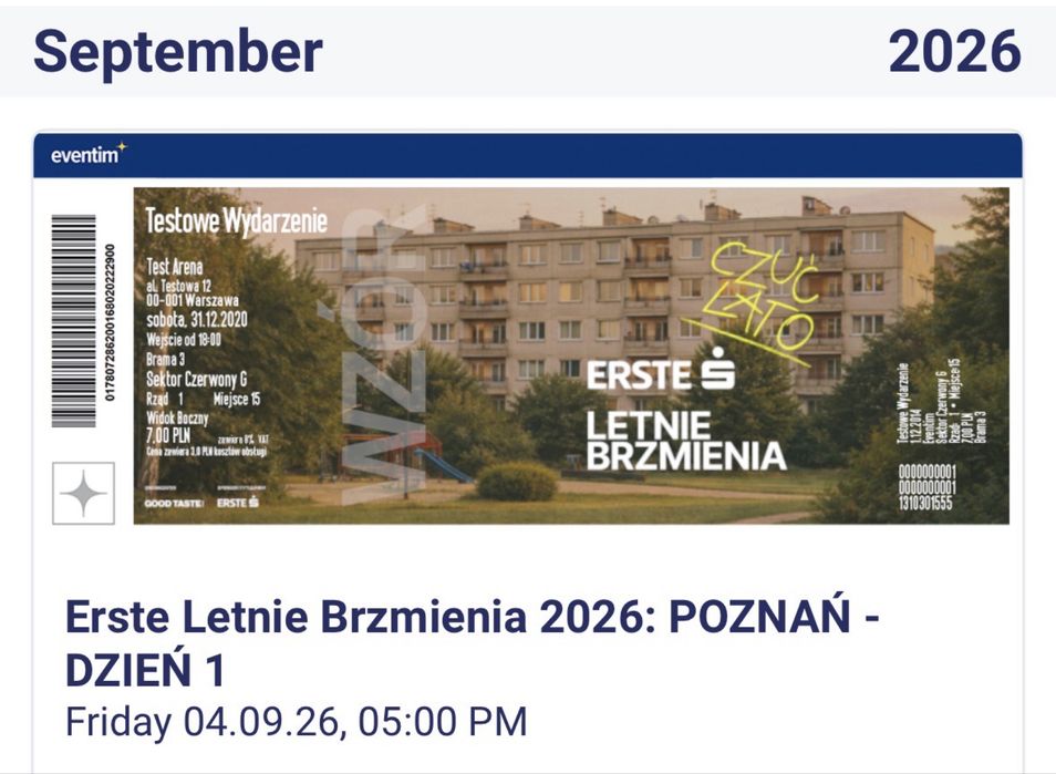 Bilet Erste Letnie Brzmienia 4.09 Poznań