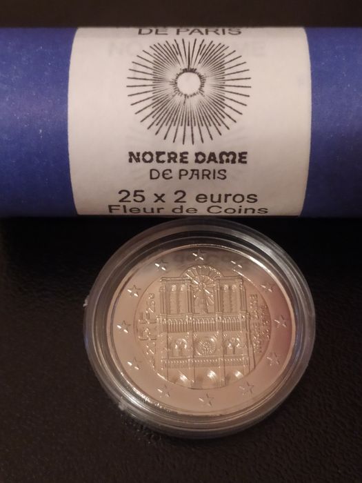 Moeda 2€  comemorativa França  Nôtre Dame FDC