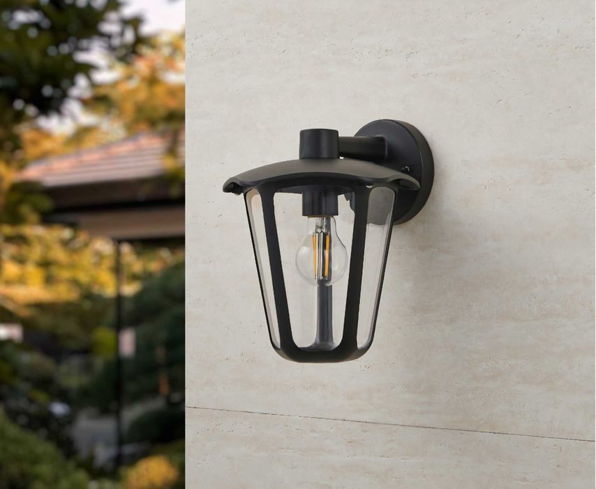 Lampa kinkiet zewnętrzny aluminium czarny mat E27 IP44 Eglo MONREALE