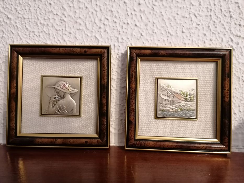 Quadros com criação artística sobre placa de prata64309988020994120