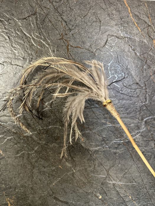 Ręcznie robiona wędka dla kota z piór emu i bambusa – unikat