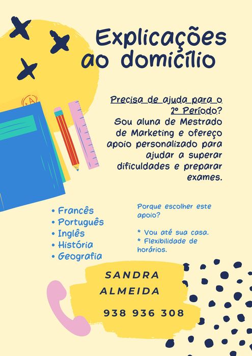 Explicador ao domicílio - Matosinhos e arredores