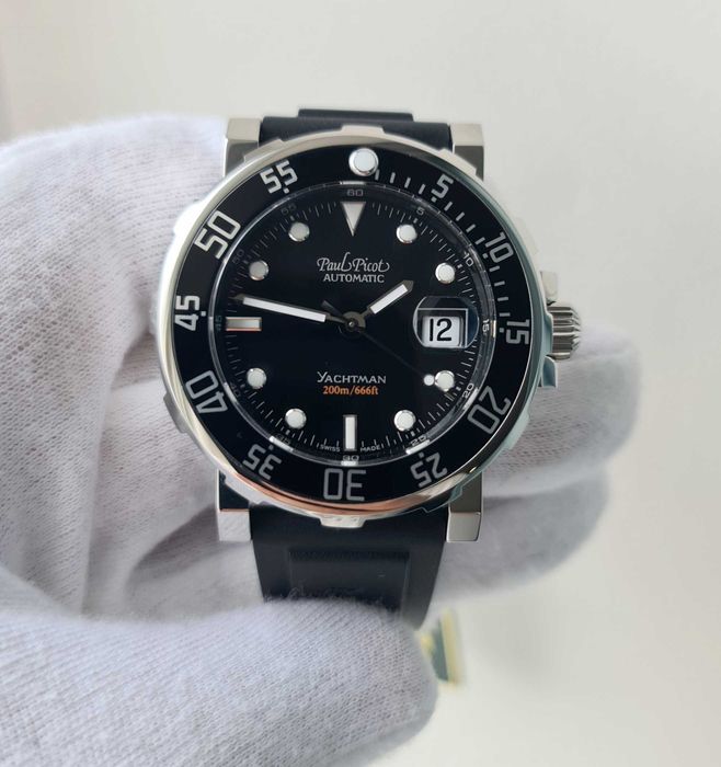 Чоловічий годинник Paul Picot Yachtman 200m Black ref. 1051 Automatic