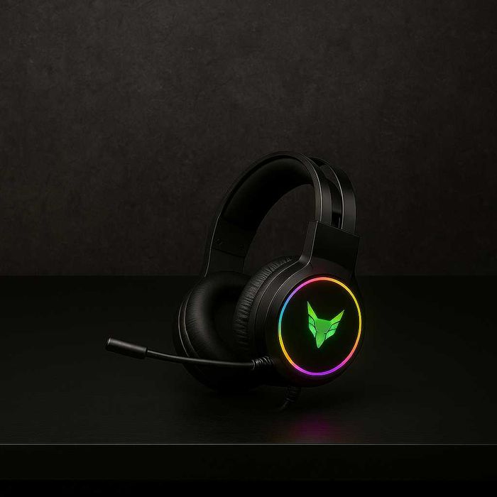 Słuchawki Gamingowe RGB Nauszne USB Z Mikrofonem Przewodowe PC PS Xbox