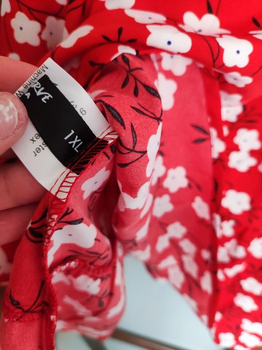 Czerwona letnia sukienka w kwiaty Shein XL 42