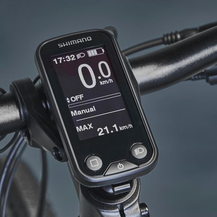 BICICLETA DE TREKKING ELÉTRICA RIVERSIDE 540 E AZUL (BATERIA PRETA)