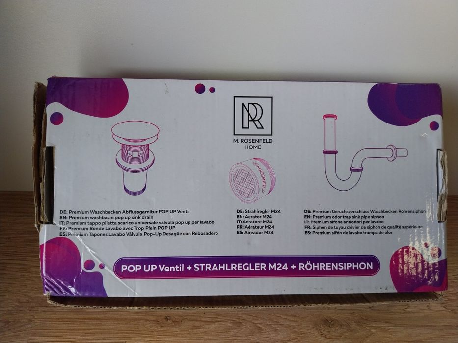chromowany odpływ zlewu, zawór POP-UP S310
