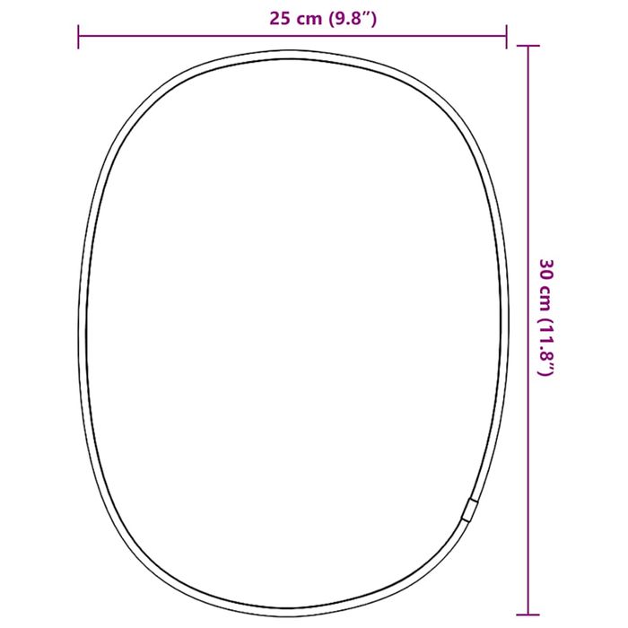 Vidaxl Lustro Ścienne, Czarne, 30X25 Cm