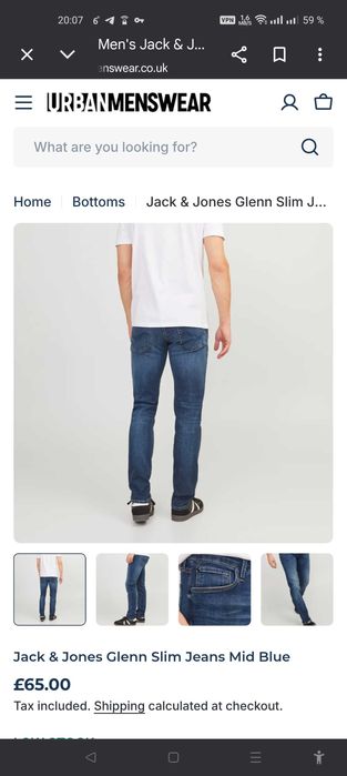 Джинсы Jack&jones Glenn jeans Дания w33 stretch mid blue.