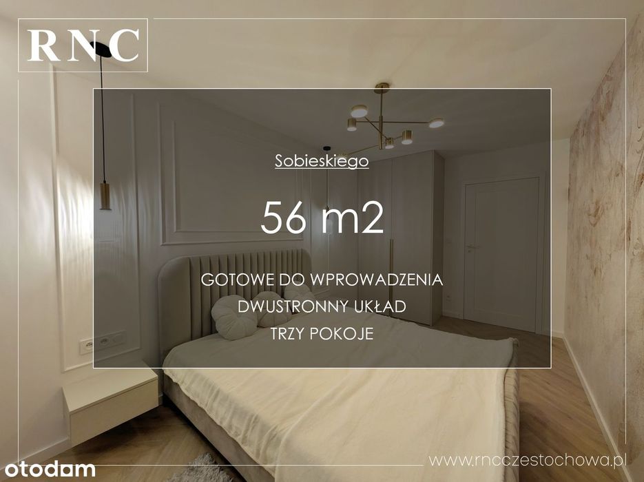 NOWA CENA | ul. Sobieskiego | Trzy pokoje | Zamykany parking | 56 m2