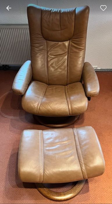 Fotel skórzany M Relax Stressles Norwegia z podnóżkiem