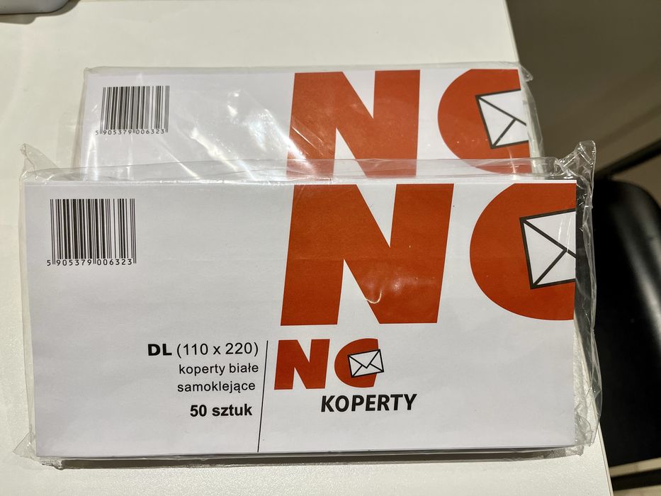 Koperty białe samoklejące 100 szt
