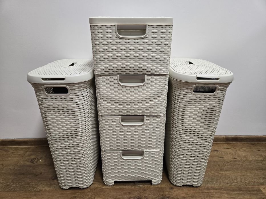 Curver Style REGAŁ i DWA KOSZE na bielizne przechowywanie w łazience